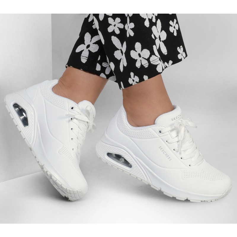 Skechers uno stand on clearance air white